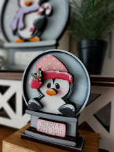 Load image into Gallery viewer, Penguin Christmas Snow Globe Interchangeable File SVG, TINY, Presents, Candy Cane, Glowforge, Santa, Tiered Tray LuckyHeartDesignsCo