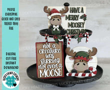 Load image into Gallery viewer, Moose Christmas Quick and Easy Tiered Tray File SVG, Rudolph, Santa, Reindeer, Candy Cane, Glowforge, LuckyHeartDesignsCo