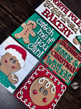 Load image into Gallery viewer, Gingerbread Kisses Interchangeable Leaning Sign File SVG, Glowforge, Bakery, Christmas, LuckyHeartDesignsCO