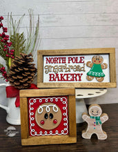 Load image into Gallery viewer, Gingerbread Kisses Interchangeable Leaning Sign File SVG, Glowforge, Bakery, Christmas, LuckyHeartDesignsCO