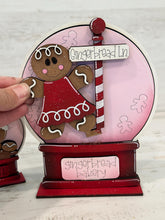 Load image into Gallery viewer, Gingerbread Man Christmas Snow Globe Interchangeable File SVG, TINY, Glowforge, Holiday, Shapes, Tiered Tray LuckyHeartDesignsCo