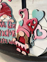 Load image into Gallery viewer, Gnome Love Quick and Easy Tiered Tray File SVG, Valentine, Heart, Tier Tray Glowforge, LuckyHeartDesignsCo