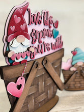 Load image into Gallery viewer, Love the Gnome For The Flower Basket Interchangeable File SVG, TINY, Valentine, Heart, Tiered Tray, Glowforge, LuckyHeartDesignsCo