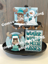Load image into Gallery viewer, Moose Winter Quick and Easy Tiered Tray File SVG, Glowforge, Snowman, LuckyHeartDesignsCo