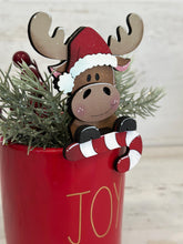 Load image into Gallery viewer, Moose Christmas Mug Hugger File SVG, Glowforge Tiered Tray, Reindeer, RudolphTray Decor, Holiday, Topper, LuckyHeartDesignsCo