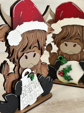 Load image into Gallery viewer, Highland Christmas Ornament Standing File SVG, Cow Bell, Holiday, Tree, Ornament, Farm, Tiered Tray Glowforge, LuckyHeartDesignsCo