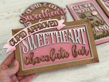 Load image into Gallery viewer, Cupid chocolate Sign Bundle Set File SVG, Glowforge, Pretzel, Cake pop, Valentine, LuckyheartDesignsCo