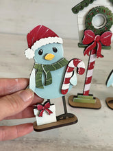 Load image into Gallery viewer, Christmas Birds Standing File SVG, Glowforge, Birdhouse, Santa, Candy Cane, Elf, Tiered Tray LuckyHeartDesignsCo