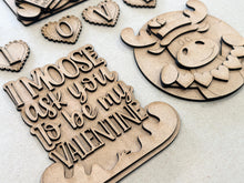 Load image into Gallery viewer, Moose Valentine Tiered Tray File SVG, Glowforge, Love, Heart, Valentines Day, LuckyHeartDesignsCo