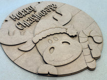 Load image into Gallery viewer, Moose Christmas Door Hanger File SVG, Santa Candy Cane Presents Tiered Tray, Glowforge, LuckyHeartDesignsCo