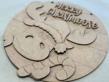 Load image into Gallery viewer, Moose Christmas Door Hanger File SVG, Santa Candy Cane Presents Tiered Tray, Glowforge, LuckyHeartDesignsCo