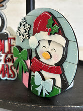 Load image into Gallery viewer, Penguin Christmas Quick and Easy Tiered Tray File SVG, Glowforge Candy Cane, Santa, Tier Tray, LuckyHeartDesignsCo