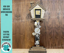 Load image into Gallery viewer, New Year for the Birdhouse Interchangeable File SVG, Winter, Seasonal, Holiday Shapes, Glowforge, Laser, LuckyHeartDesignsCo