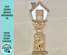 Load image into Gallery viewer, Moose Christmas for the Birdhouse Interchangeable File SVG, Presents Santa Reindeer Seasonal, Holiday, Glowforge, Laser, LuckyHeartDesignsCo