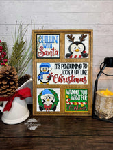Load image into Gallery viewer, Penguin Christmas Interchangeable Leaning Sign File SVG, glowforge Santa, Reindeer, Elf, Tiered Tray, LuckyHeartDesignsCo