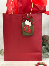 Load image into Gallery viewer, Simple Christmas Stocking Tag File SVG, Santa, Wreath, Candy Cane, Holly, Tree, Ornament, Holiday Glowforge, LuckyHeartDesignsCo