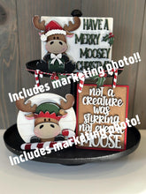 Load image into Gallery viewer, Moose Christmas Quick and Easy Tiered Tray File SVG, Rudolph, Santa, Reindeer, Candy Cane, Glowforge, LuckyHeartDesignsCo
