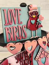 Load image into Gallery viewer, Bird Valentines Love Tiered Tray File SVG, Glowforge, Love, Heart, Flowers, LuckyHeartDesignsCo