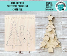 Load image into Gallery viewer, Tree Pop Out Christmas Ornament Craft File SVG, Build Your Own, Christmas, Kids Craft, Glowforge, LuckyHeartDesignsCo