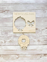 Load image into Gallery viewer, Wreath Pop Out Christmas Ornament Craft File SVG, Gift, Build Your Own, Holiday, Christmas, Kids Craft, Glowforge, LuckyHeartDesignsCo