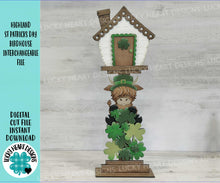 Load image into Gallery viewer, Highland St. Patrick's Day for the Birdhouse Interchangeable File SVG, Leprechaun Holiday Shapes, Glowforge, Laser, LuckyHeartDesignsCo