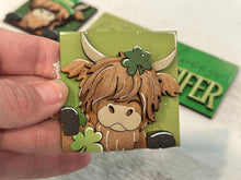 Load image into Gallery viewer, Highland St. Patrick's Day MINI Interchangeable Leaning Sign File SVG, Leprechaun, Clover, Tiered Tray Glowforge, LuckyHeartDesignsCo