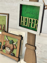 Load image into Gallery viewer, Highland St. Patrick's Day MINI Interchangeable Leaning Sign File SVG, Leprechaun, Clover, Tiered Tray Glowforge, LuckyHeartDesignsCo