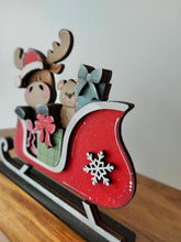 Load image into Gallery viewer, Moose Sleigh Standing File SVG, Santa, Christmas, Rudolph, Elf, Present, Reindeer, Glowforge, LuckyHeartDesignsCo