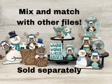 Load image into Gallery viewer, Moose Winter Quick and Easy Tiered Tray File SVG, Glowforge, Snowman, LuckyHeartDesignsCo
