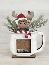Load image into Gallery viewer, Moose Christmas Mug Hugger File SVG, Glowforge Tiered Tray, Reindeer, RudolphTray Decor, Holiday, Topper, LuckyHeartDesignsCo