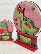 Load image into Gallery viewer, Dinosaur Valentine Snow Globe Interchangeable File SVG, TINY, Glowforge, Rawr, Roar, Love, Heart, Tiered Tray LuckyHeartDesignsCo