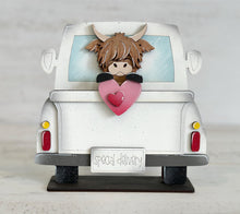 Load image into Gallery viewer, Highland Valentine Mug Hugger File SVG, Glowforge, Cow, Tiered Tray, Tray Decor, Heart, Topper, Farm, Farmhouse, LuckyHeartDesignsCo