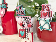 Load image into Gallery viewer, Valentines Day Mug Hugger File SVG, Glowforge Tiered Tray, Kisses, Heart, Love, Cupid, Tray Decor, Holiday, Topper, LuckyHeartDesignsCo