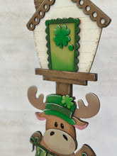 Load image into Gallery viewer, Moose St. Patrick's Day for the Birdhouse Interchangeable File SVG, Clover, Leprechaun Holiday Shapes, Glowforge, Laser, LuckyHeartDesignsCo