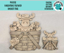 Load image into Gallery viewer, Moose Valentine For The Flower Basket Interchangeable File SVG, Heart Love, TINY Sweets Candy Tiered Tray Glowforge LuckyHeartDesignsCo