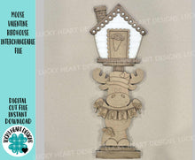 Load image into Gallery viewer, Moose Valentine for the Birdhouse Interchangeable File SVG, Valentine, Heart, Love Seasonal, Holiday Shapes, Glowforge, LuckyHeartDesignsCo