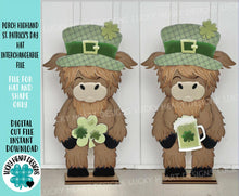 Load image into Gallery viewer, Porch Highland St. Patrick's Day Interchangeable Hats File SVG, (hat only) Seasonal, Cow, Holiday Farm Beer, Glowforge, LuckyHeartDesignsCo