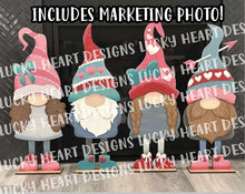 Load image into Gallery viewer, Long Hat Porch Gnome Valentines Interchangeable File SVG, ADD ON, Holiday, Seasonal, Love, Heart, Cupid, Glowforge, LuckyHeartDesignsCo