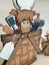 Load image into Gallery viewer, Highland Baking Kitchen For The Flower Basket Interchangeable File SVG TINY, Chef, Cook, Rolling Pin, Whisk, Glowforge LuckyHeartDesignsCo