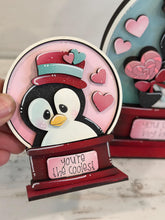Load image into Gallery viewer, Penguin Valentines Love Snow Globe Interchangeable File SVG, TINY, Glowforge, Love, Heart, Tiered Tray LuckyHeartDesignsCo