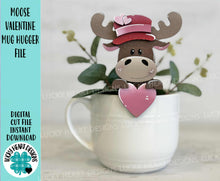 Load image into Gallery viewer, Moose Valenrine Mug Hugger File SVG, Glowforge, Tiered Tray, Tray Decor, Heart, Topper, Farm, Farmhouse, LuckyHeartDesignsCo