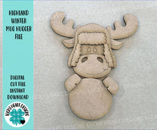 Load image into Gallery viewer, Moose Winter Mug Hugger File SVG, Glowforge, Tiered Tray, Tray Decor, Snowman, Snowball, Topper, Farm, Farmhouse, LuckyHeartDesignsCo