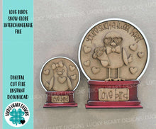 Load image into Gallery viewer, Love Birds Snow Globe Interchangeable File SVG, TINY, Valentine, Glowforge, Love, Heart, Tiered Tray LuckyHeartDesignsCo