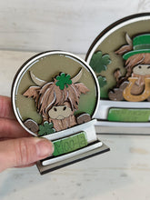 Load image into Gallery viewer, Highland Leprechaun Snow Globe Interchangeable File SVG, St. Patrick's Day, Horseshoe, Pot O Gold Glowforge, Tiered Tray LuckyHeartDesignsCo