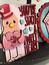 Load image into Gallery viewer, Bird Valentines Love Tiered Tray File SVG, Glowforge, Love, Heart, Flowers, LuckyHeartDesignsCo
