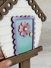 Load image into Gallery viewer, Highland Spring Flowers for the Birdhouse Interchangeable File SVG, Glowforge, Cow, Holiday Shapes, Spring, Bird house, LuckyHeartDesignsCo