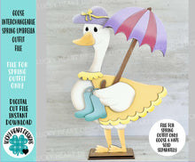 Load image into Gallery viewer, Goose Animal Hats Interchangeable Spring Umbrella Outfit File SVG, Duck Rain Boots Seasonal, Holiday, Glowforge, LuckyHeartDesignsCo