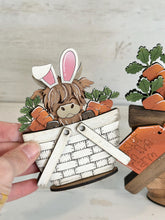Load image into Gallery viewer, Highland Carrot Easter For The Flower Basket Interchangeable File SVG, Easter Egg, Farm, Bunny, Tiered Tray, Glowforge, LuckyHeartDesignsCo