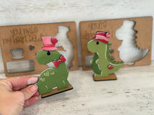 Load image into Gallery viewer, Dinosaur Valentine POP OUT Craft Kit File SVG, Love, Heart, Glowforge, LuckyHeartDesignsCo