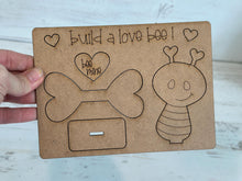 Load image into Gallery viewer, Love Bee Valentine POP OUT Craft Kit File SVG, Heart, Glowforge, LuckyHeartDesignsCo
